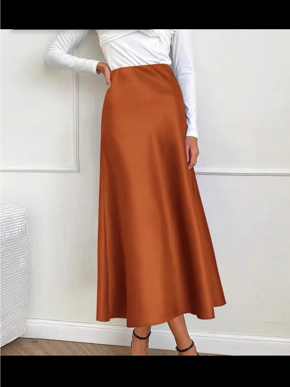 NWT Baltic Born Collection: Celeste Satin Midi Skirt in Spice size XL - Picture 1 of 10